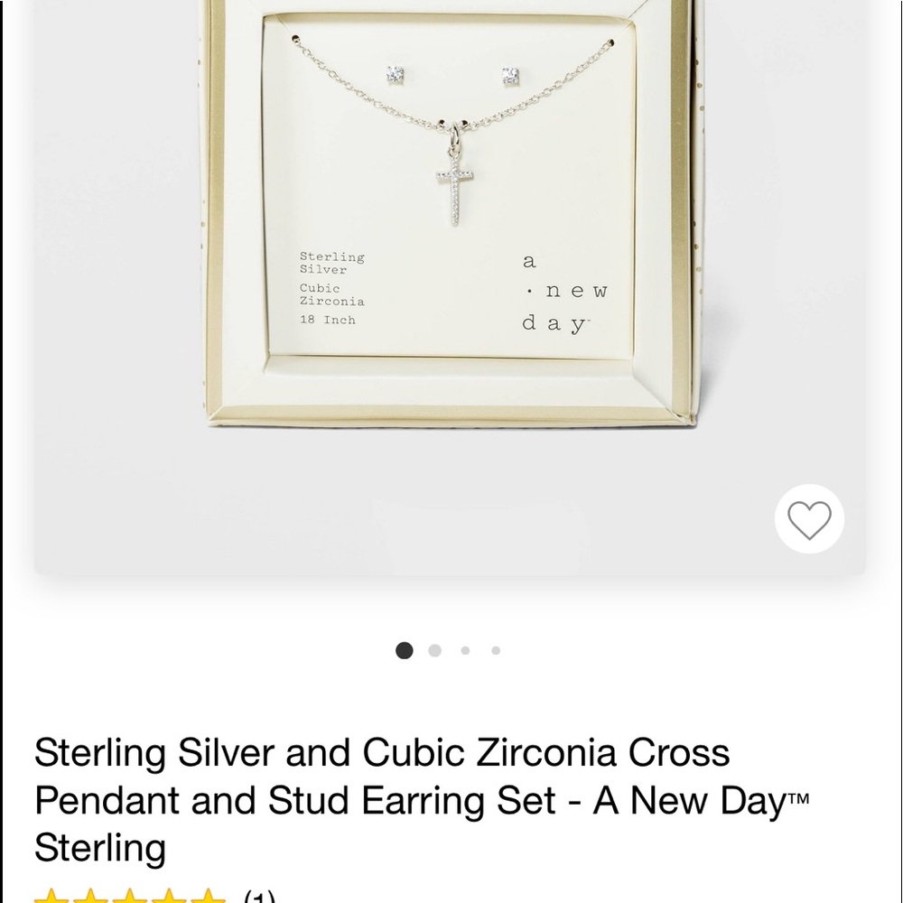 Sterling Silver and Cubic Zirconia Cross Pendant